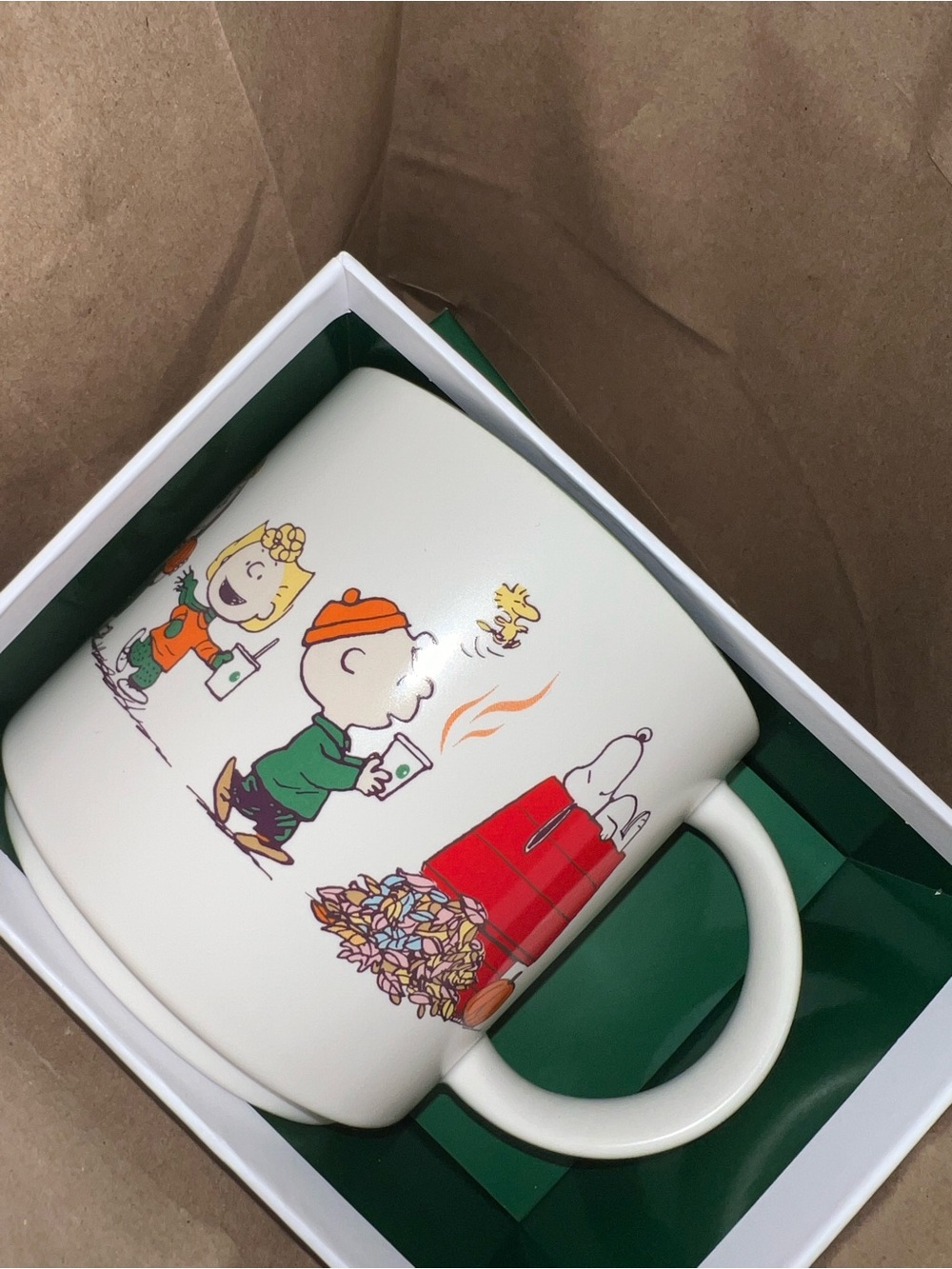 Starbucks Peanuts Holiday Ceramic Mug with Snoopy and Friends - White